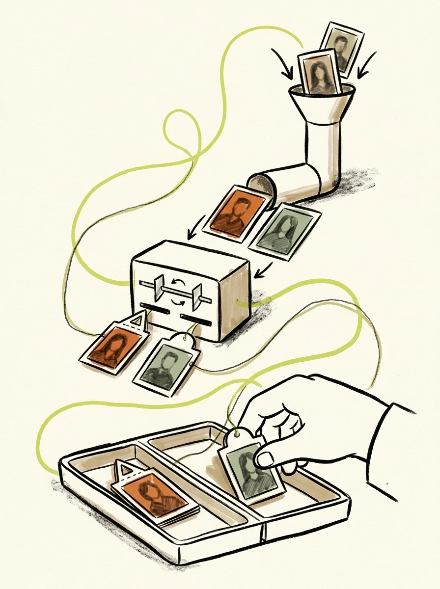 Illustrative marker lab artwork for compare advertiser offers.