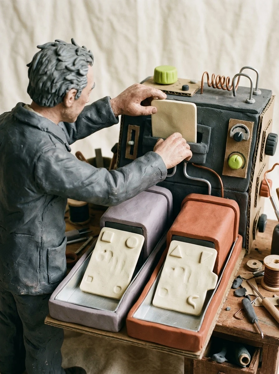 Illustrative pocket clay lab artwork for compare company profiles.