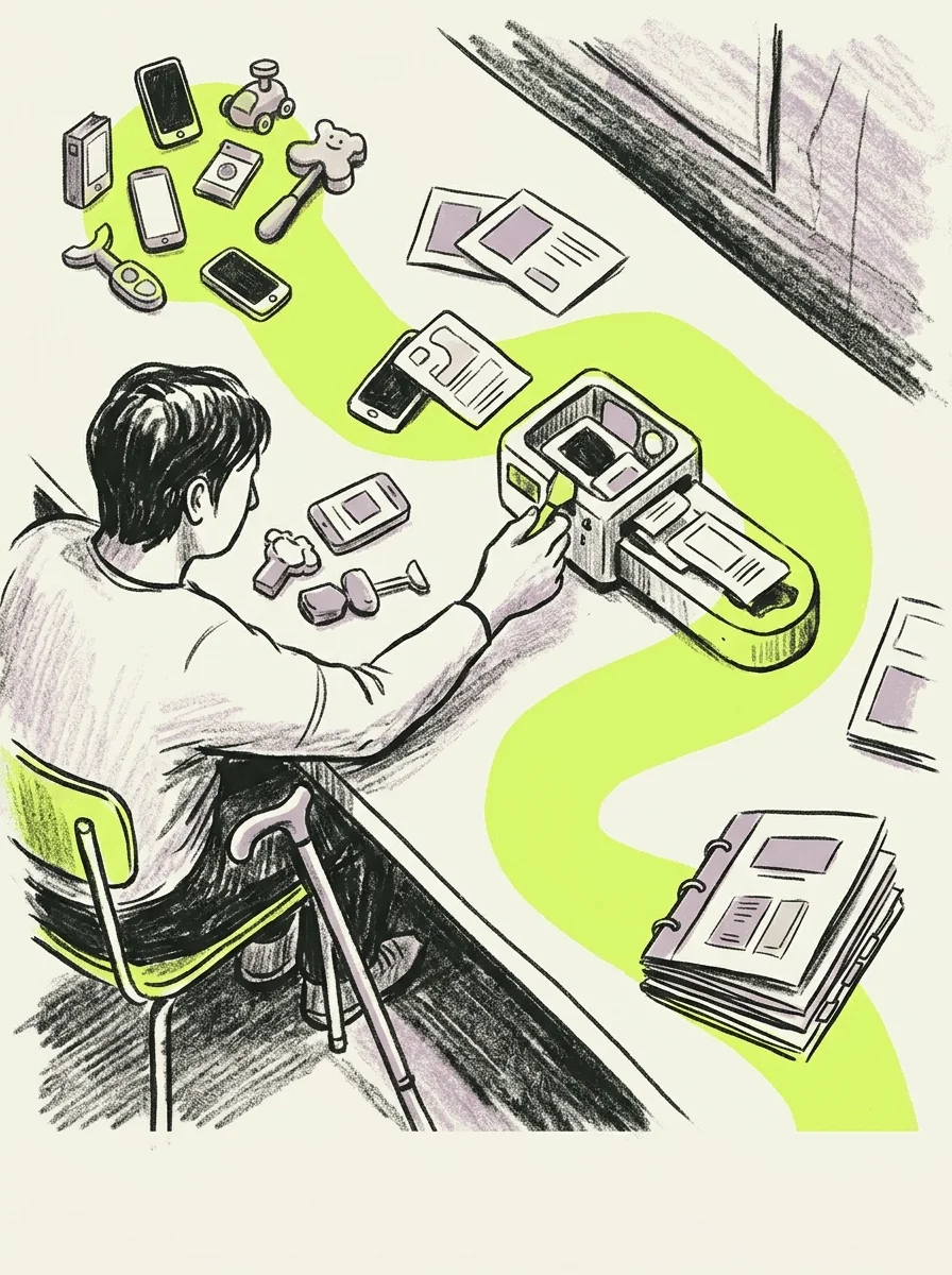 Illustrative wax pencil routes artwork for build a product catalog export.