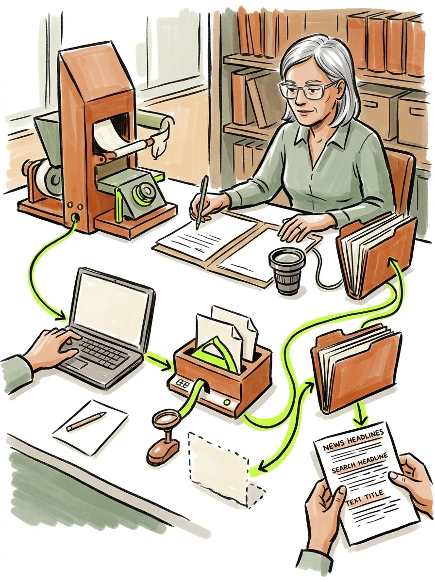 Illustrative marker lab artwork for compare news headlines.