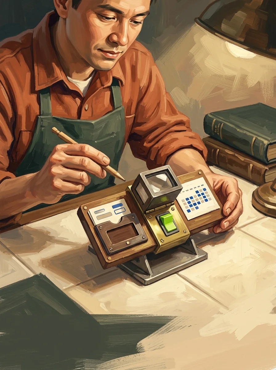 Illustrative painted studio artwork for compare page publication dates.