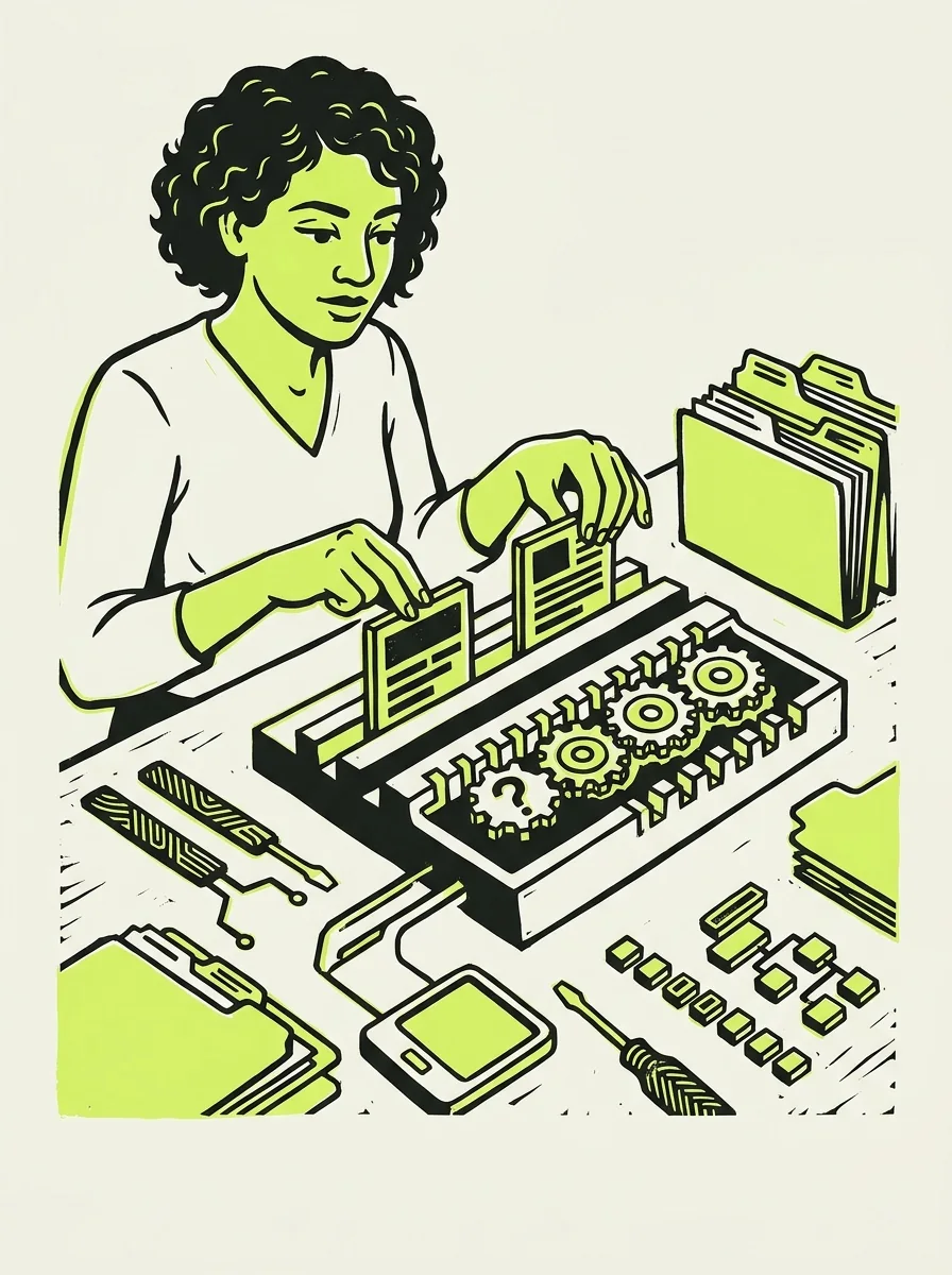 Illustrative signal screenprint artwork for compare repository descriptions.