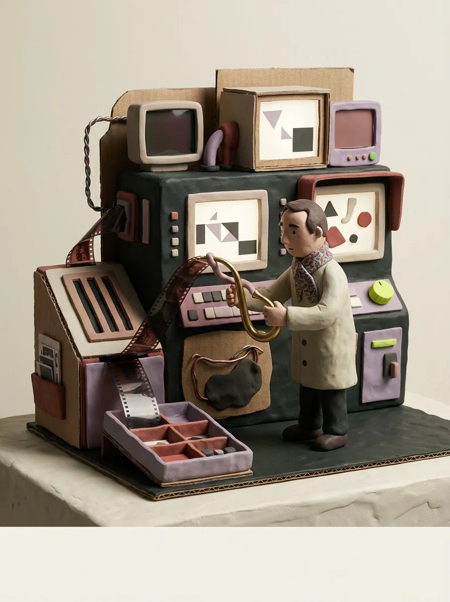 Illustrative pocket clay lab artwork for export video transcript text.