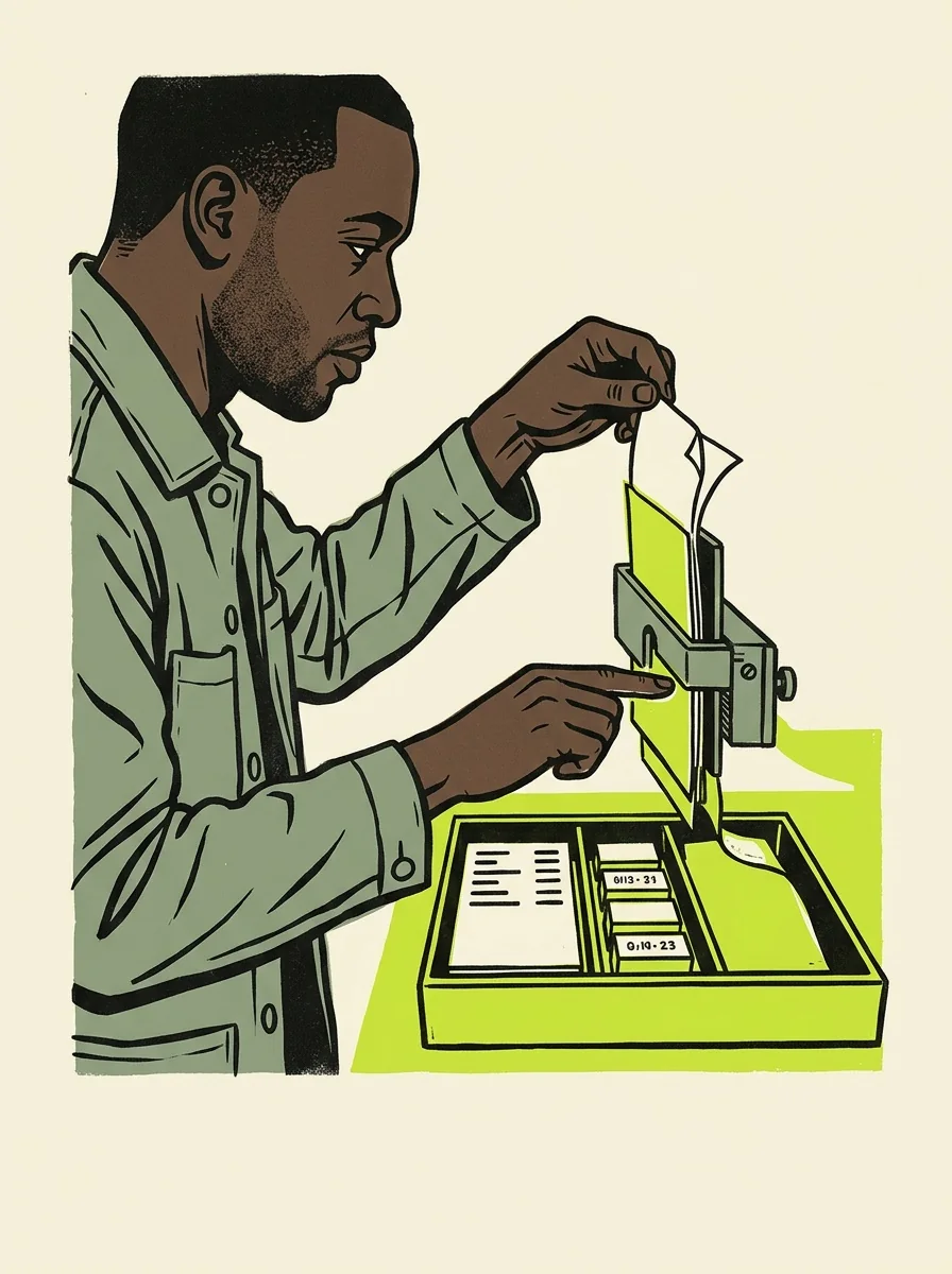 Illustrative signal screenprint artwork for extract publication dates.