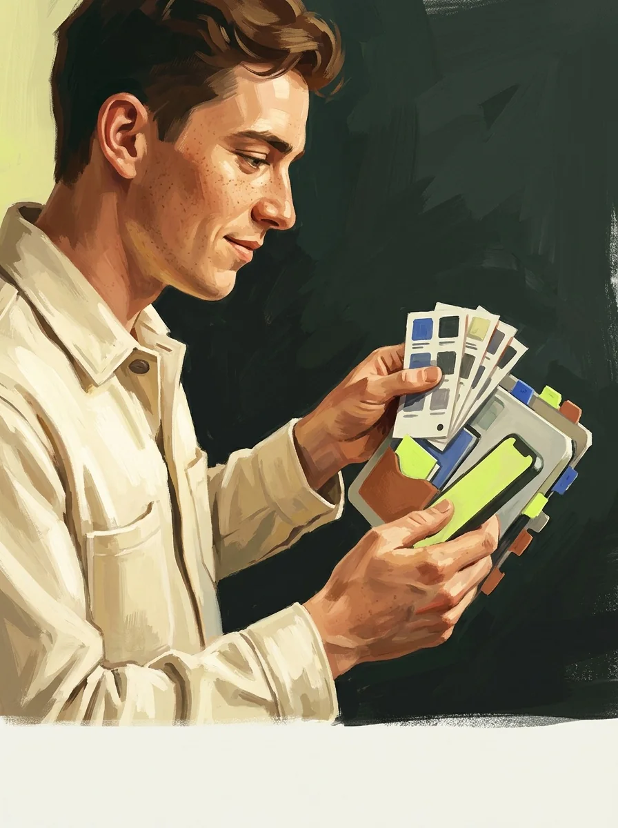 Illustrative painted studio artwork for facebook posting frequency.