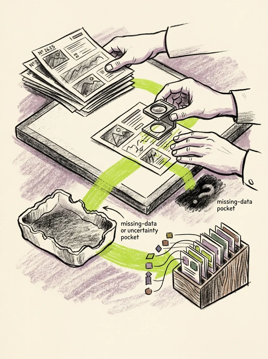 Illustrative wax pencil routes artwork for find ad destination parameters.