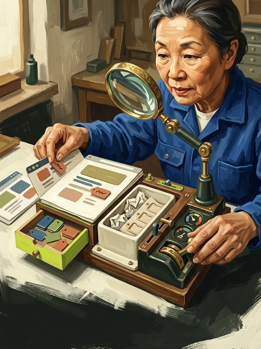 Illustrative painted studio artwork for find canonical conflicts.