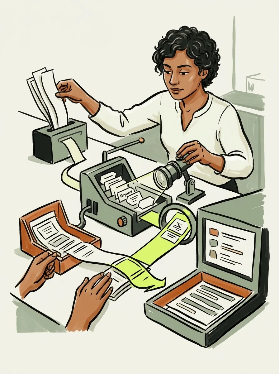 Illustrative marker lab artwork for find shared referring domains.