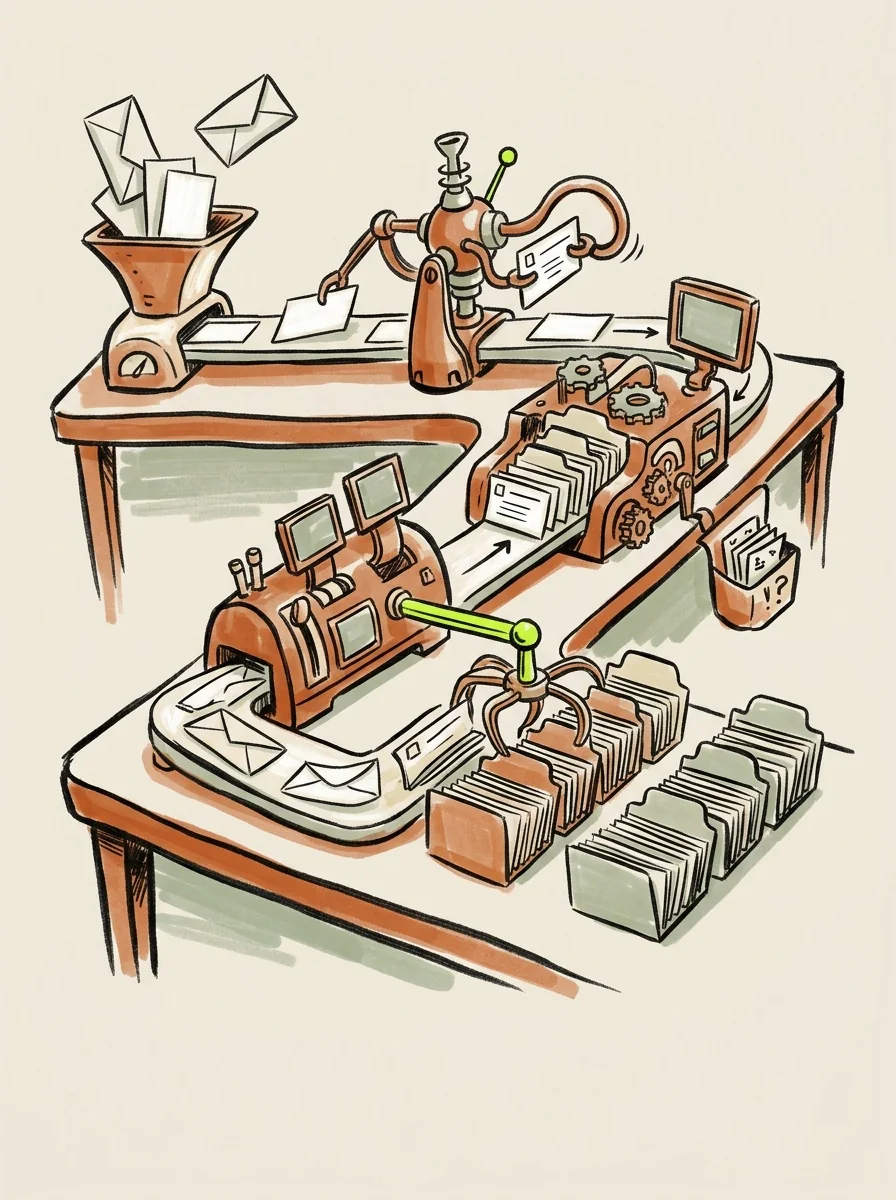 Illustrative marker lab artwork for group contacts by company.