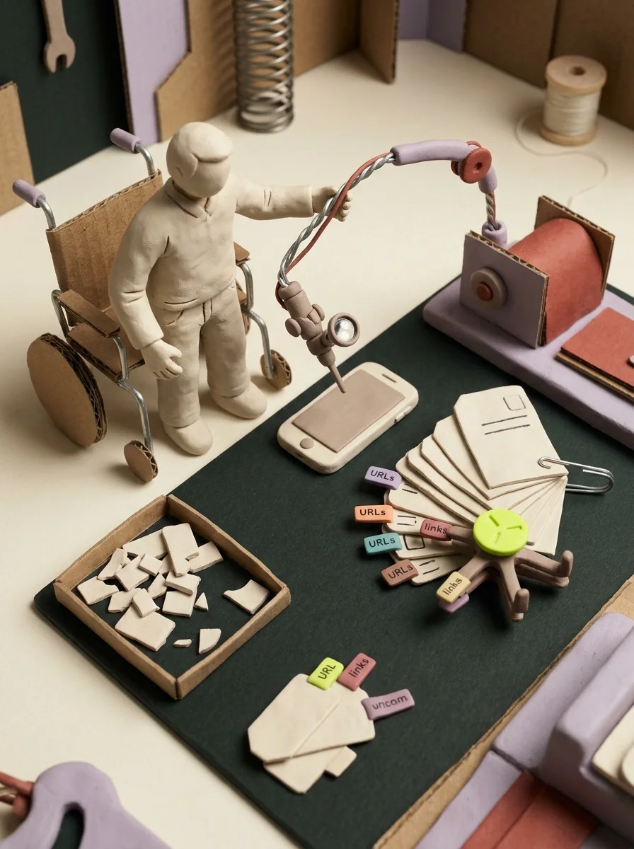 Illustrative pocket clay lab artwork for instagram outbound links.