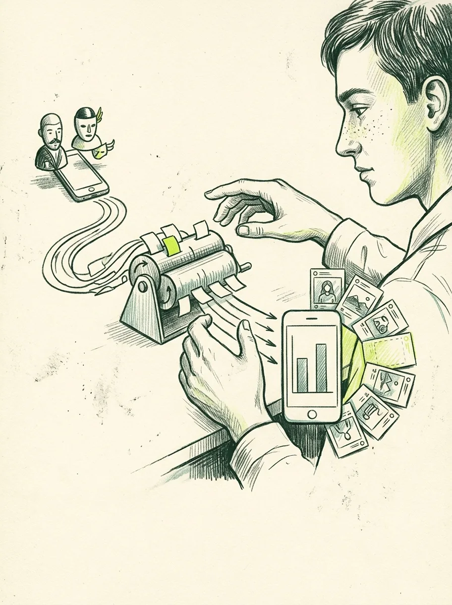 Illustrative ink field notes artwork for instagram profile comparison.