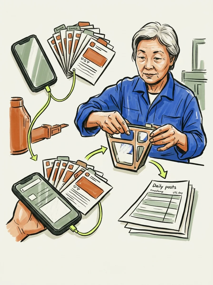 Illustrative marker lab artwork for linkedin posting frequency.