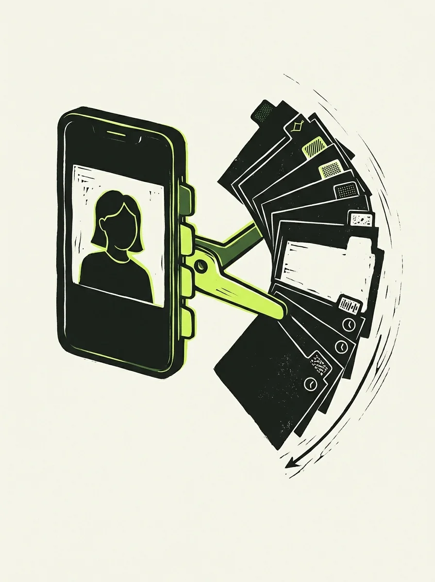 Illustrative signal screenprint artwork for tiktok posting frequency.